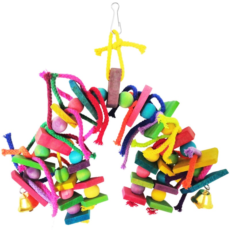 SunGrow Parrot Toy, Medium Chewing Bird Toy for Parakeet, Colorful Chew Toy for Cockatoos African Grey Macaws and Amazon Parrots - Image 2